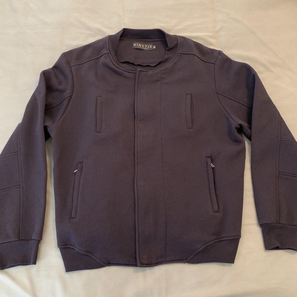 Kinetix Jacket Mens XL Blue Fleece Bomber Full Zip Casual Luxury SIC311